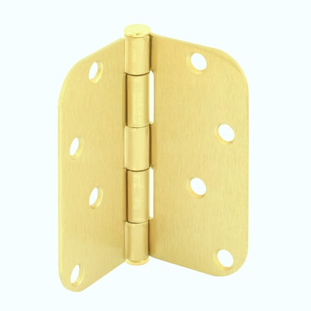 Prime-Line Door Hinge Residential Smooth Pivot, 4 in. with 5/8 in. Radius Corners, Satin Brass 3 Pack U 1150963